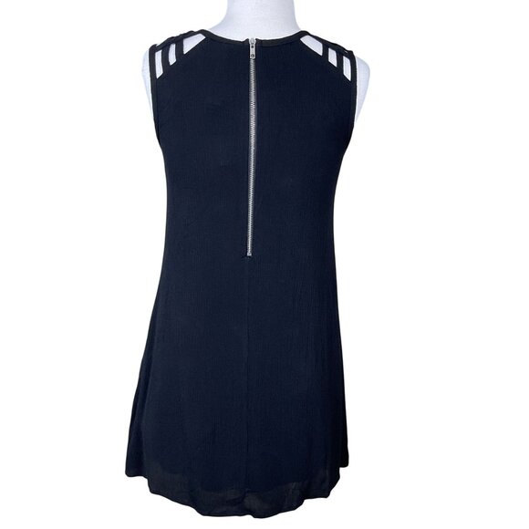 Speechless Sleeveless Lined Exposed Back Zip Black Strappy Shoulders Dress M NWT - Picture 4 of 8